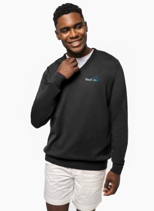 Pull col V homme Noir